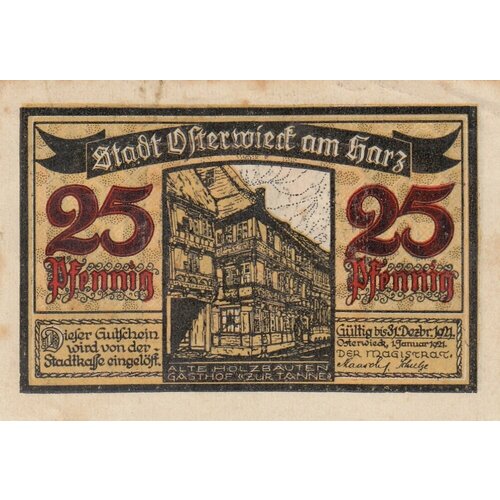 Германия (Веймарская Республика) Остервик-ам-Гарц 25 пфеннигов 1921 г. (2)