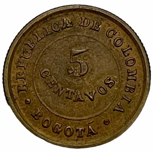 Колумбия, Лепрозорий 5 сентаво 1901 г. клуб нумизмат монета 20 сентаво колумбии 1901 года бронза лепрозорий