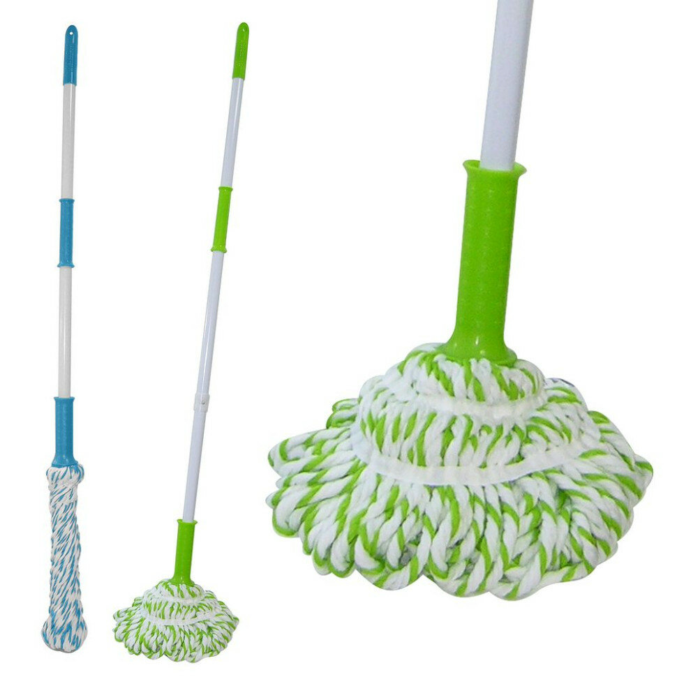 фото Швабра с отжимом с насадк. микроф. ручк * 118 см 2 ц