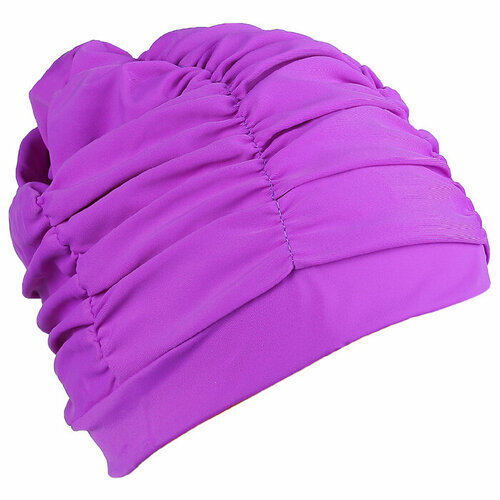 шапочка для плавания объемная двухцветная лайкра цвет черный фиолетовый Шапочка для плавания объемная с подкладом, лайкра, цвет фиолетовый