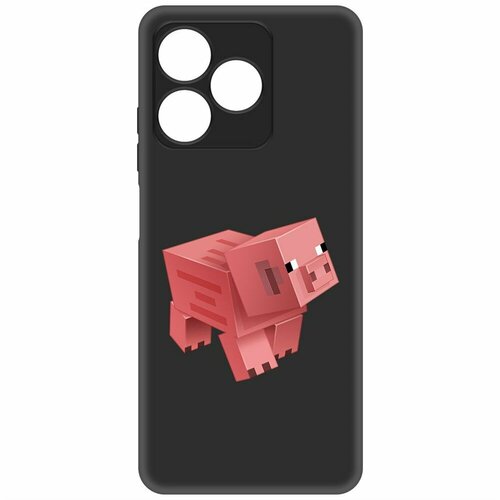 Чехол-накладка Krutoff Soft Case Minecraft-Свинка для Realme C51 черный чехол накладка krutoff soft case minecraft гигант для realme c51 черный