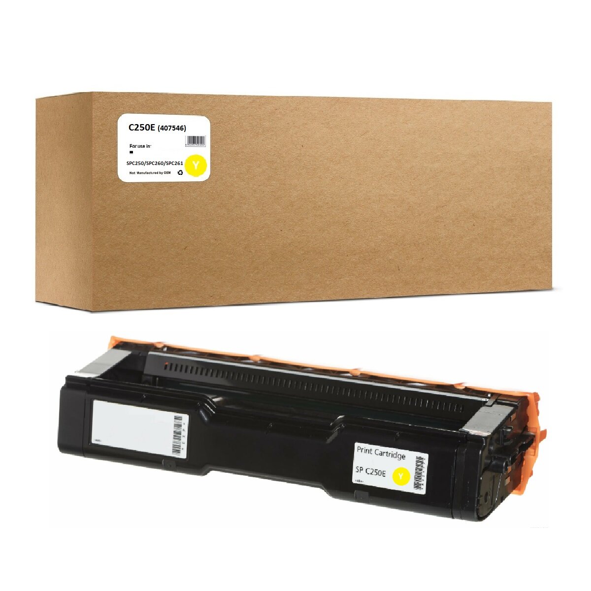 Картридж C250E (407546) для Ricoh SPC250/SPC260/SPC261 1.6K Yellow Compatible (совместимый)