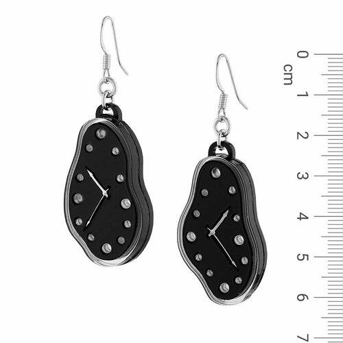 Серьги Anna Slavutina, акрил, размер/диаметр 60 мм, серебряный, черный