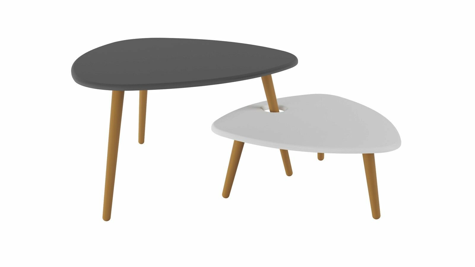 фото Журнальный стол Слайтон графит/белый