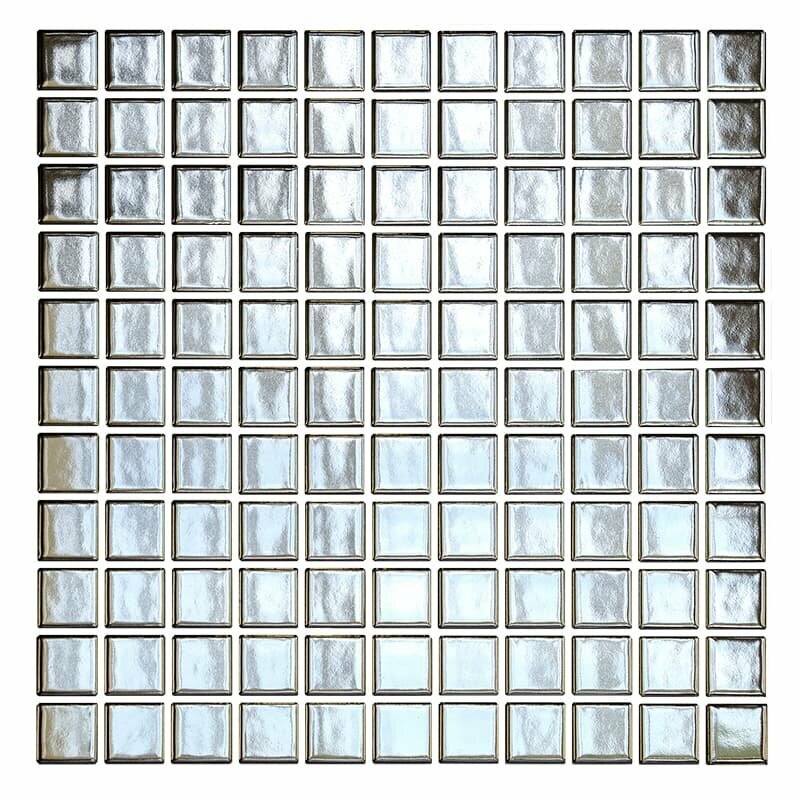 Изображение Мозаика керамическая для кухни чип 23x23 Metal Silver Starmosaic 302.5х302.5/6, упаковка 11 листов / 1 кв. м