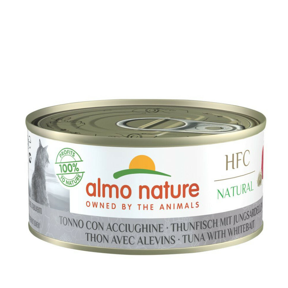 Almo Nature HFC консервы для взрослых кошек с тунцом и сардинками - 150 г x 24 шт