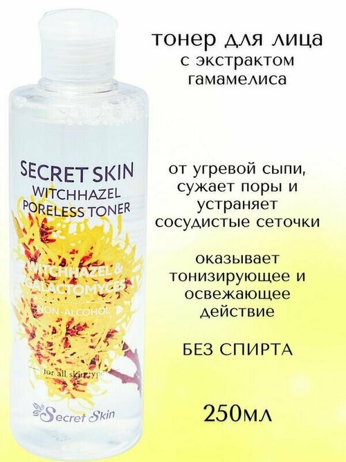 SECRET SKIN Тонер NEW Witchhazel Poreless Toner, 250мл