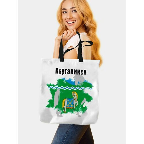 фото Сумка шоппер , белый филя флаги