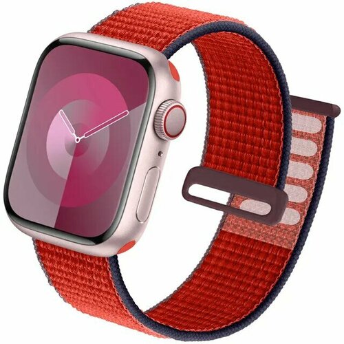 Ремешок нейлоновый для Apple Watch Band RED 42-44-45-49mm спортивный ремешок apple sport loop bright green blue для apple watch nike 42 44 45 49mm mtl43zm a