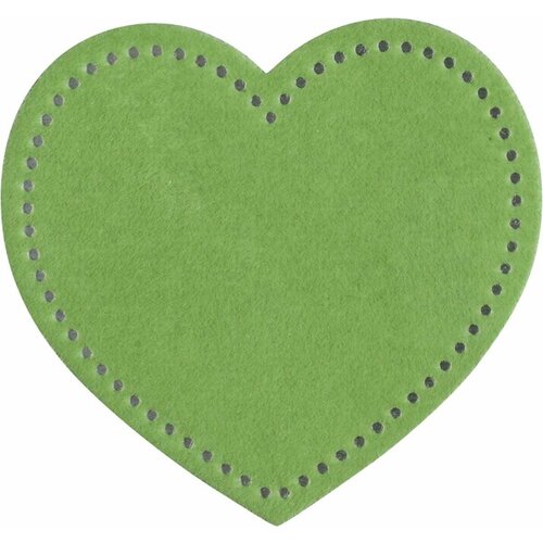 Термонаклейка HKM Textil - Сердце, зелёная, 6.5 х 6 см, 1 шт