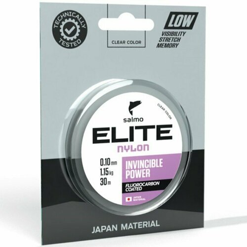 фото Леска монофильная salmo elite fluoro coated nylon, диаметр 0.12 мм, тест 1.54 кг, 30 м, прозрачная (комплект из 7 шт)