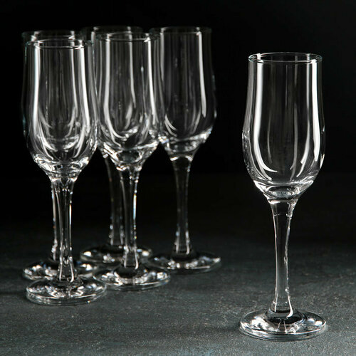 Набор стеклянных бокалов для шампанского Tulipe, 190 мл, 6 шт (комплект из 2 шт)