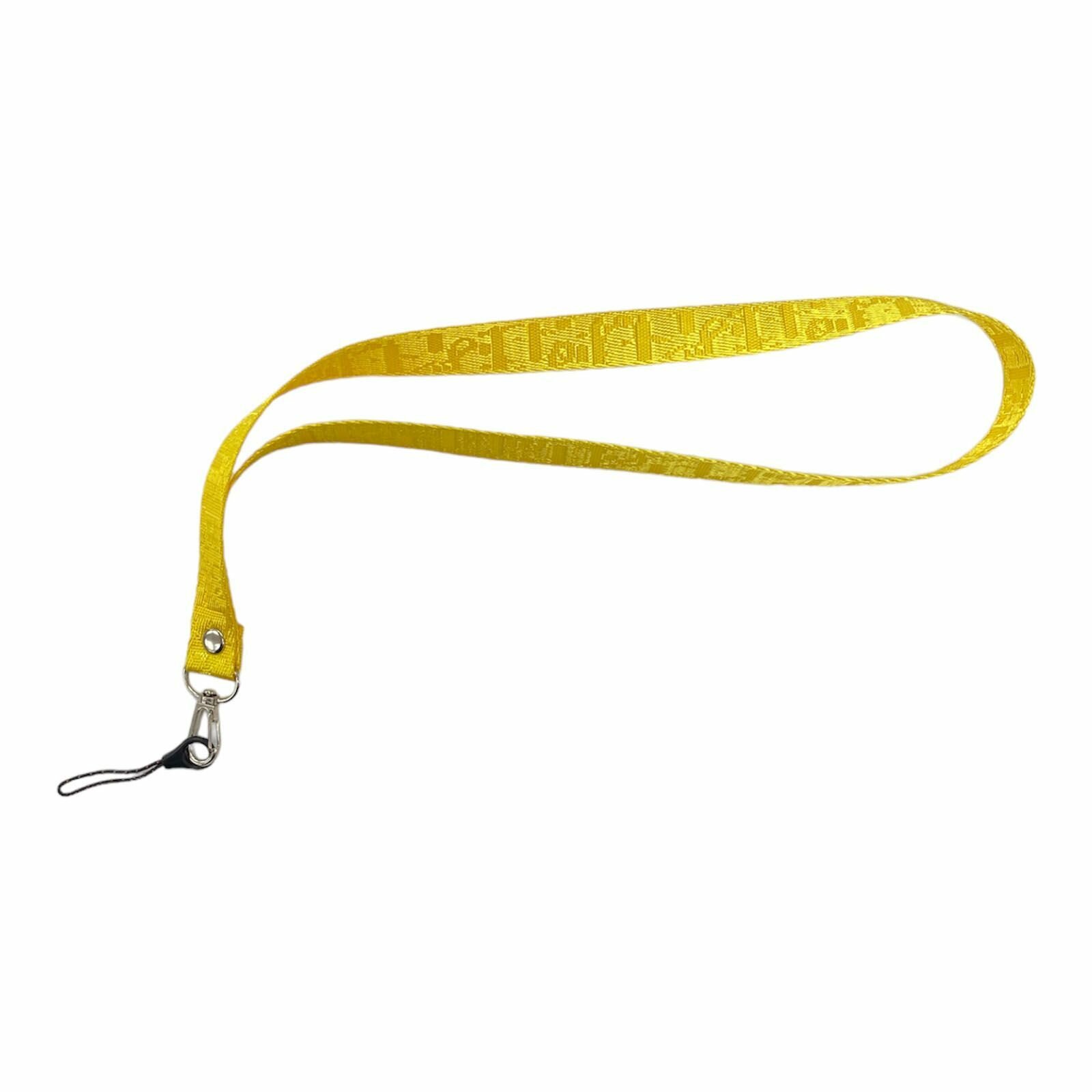 Шнурок для телефона фактурный / Веревка для телефона на шею фактурная / Желтый