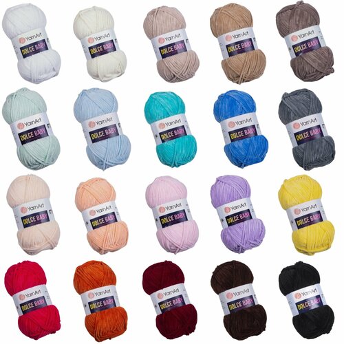 Пряжа YarnArt Dolce baby Набор для вязания 11 (20 цветов) 20 мотков по 50 г/85 м (100% микрополиэстер) ярнарт дольче беби