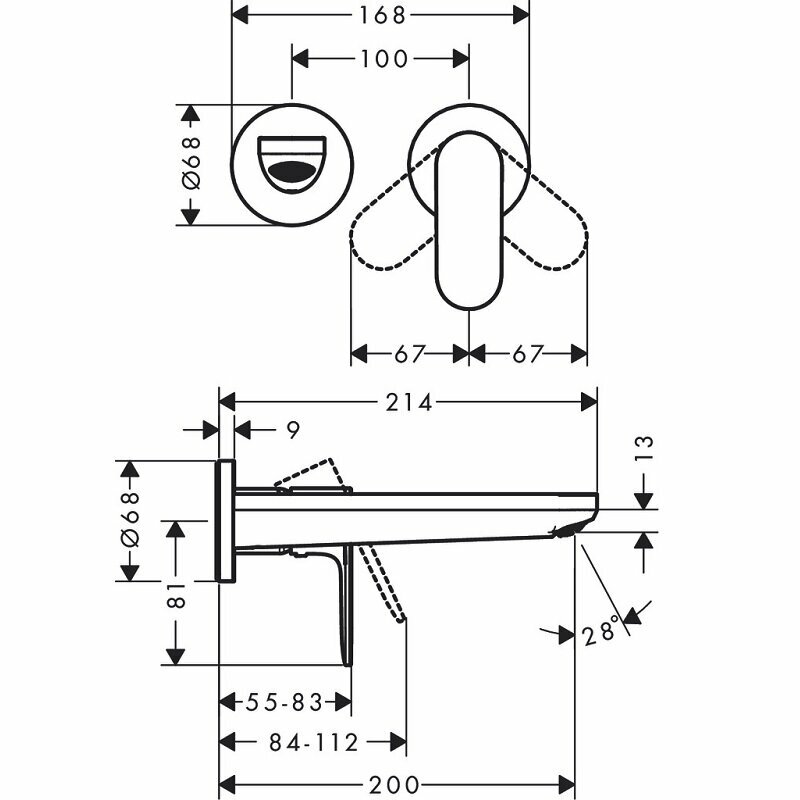 Внешняя часть смесителя для раковины Hansgrohe Rebris 72528000 - фото №9