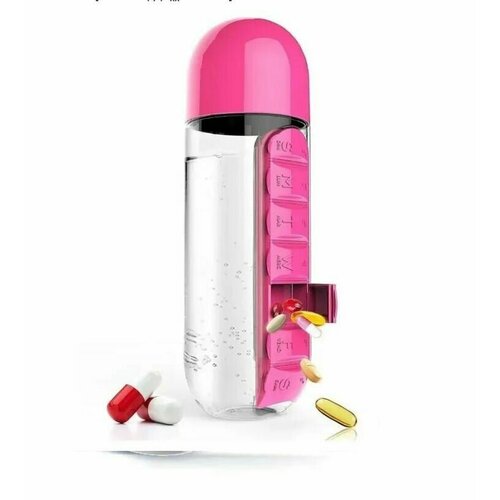 Бутылка-таблетница для воды объем 700 мл для таблеток для вoды на 7 дней цвет 568₽