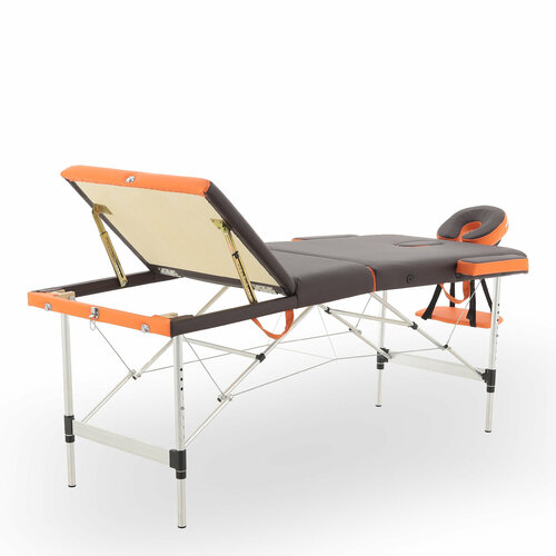 Массажный складной стол Med-Mos JFAL01A трехсекционный коричневыйоранжевый 19000₽