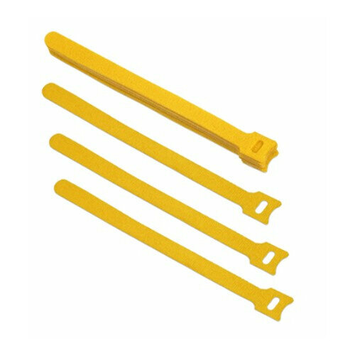 Хомут для кабеля CABEUS CLAMP-210-YL, липучка с мягкой застежкой, 210x14 мм, желтый (10 шт.)