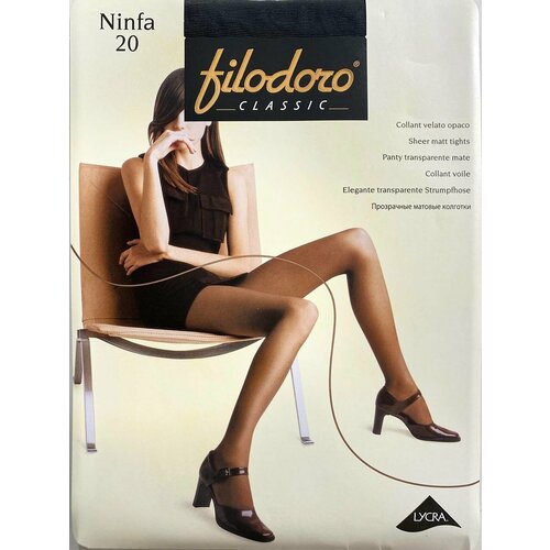 Колготки Filodoro Classic Ninfa, 20 den, размер 4, черный, серый