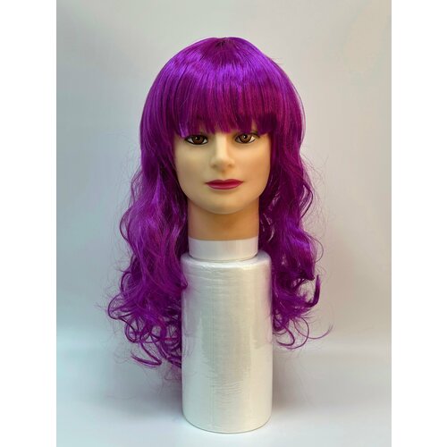 Парик Фиолетовый, с длинными волнистыми волосами, Китай женский парик с длинными волнистыми волосами с челкой