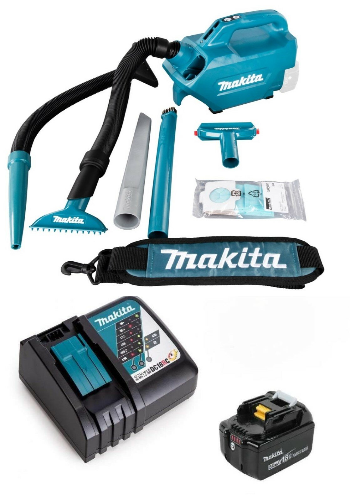 фото Аккумуляторный пылесос Makita DCL184RT (18V, Li-Ion, 1х5Ач, з/у)