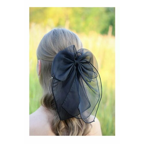 Бант для волос Заколки женские Черный /Белый/Розовый