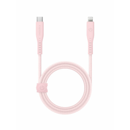 EnergEA Кабель FLOW USB-C to Lightning MFI C94 PD60W 3A Nanoweave Magnetic tie Pink 1.5m