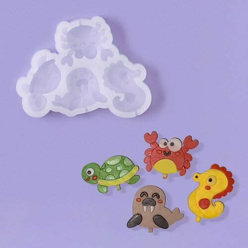 Силиконовый молд для леденцов и шоколада Морской мир 98751 см цвет прозрачный 891₽