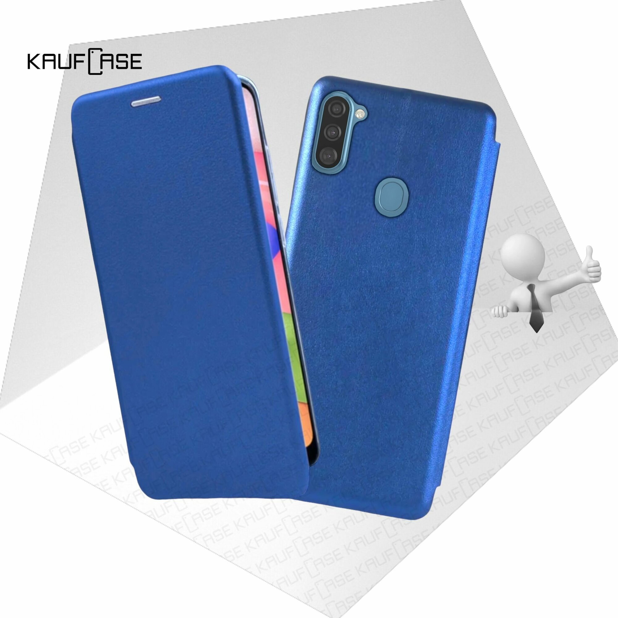 Чехол книжка KaufCase для телефона Samsung A11 /M11 (A115 /M115) (6.4"), синий. Трансфомер