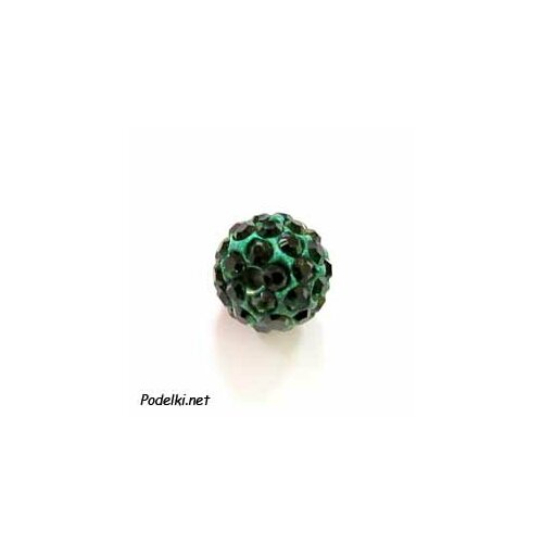 Акриловая бусина Шамбала 0001169 изумрудный цвет 10 мм, цена за 10 шт.