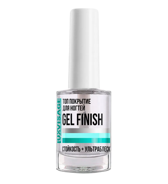 Топ покрытие для ногтей LUXVISAGE, GEL FINISH, Стойкость и Ультраблеск, 9 г