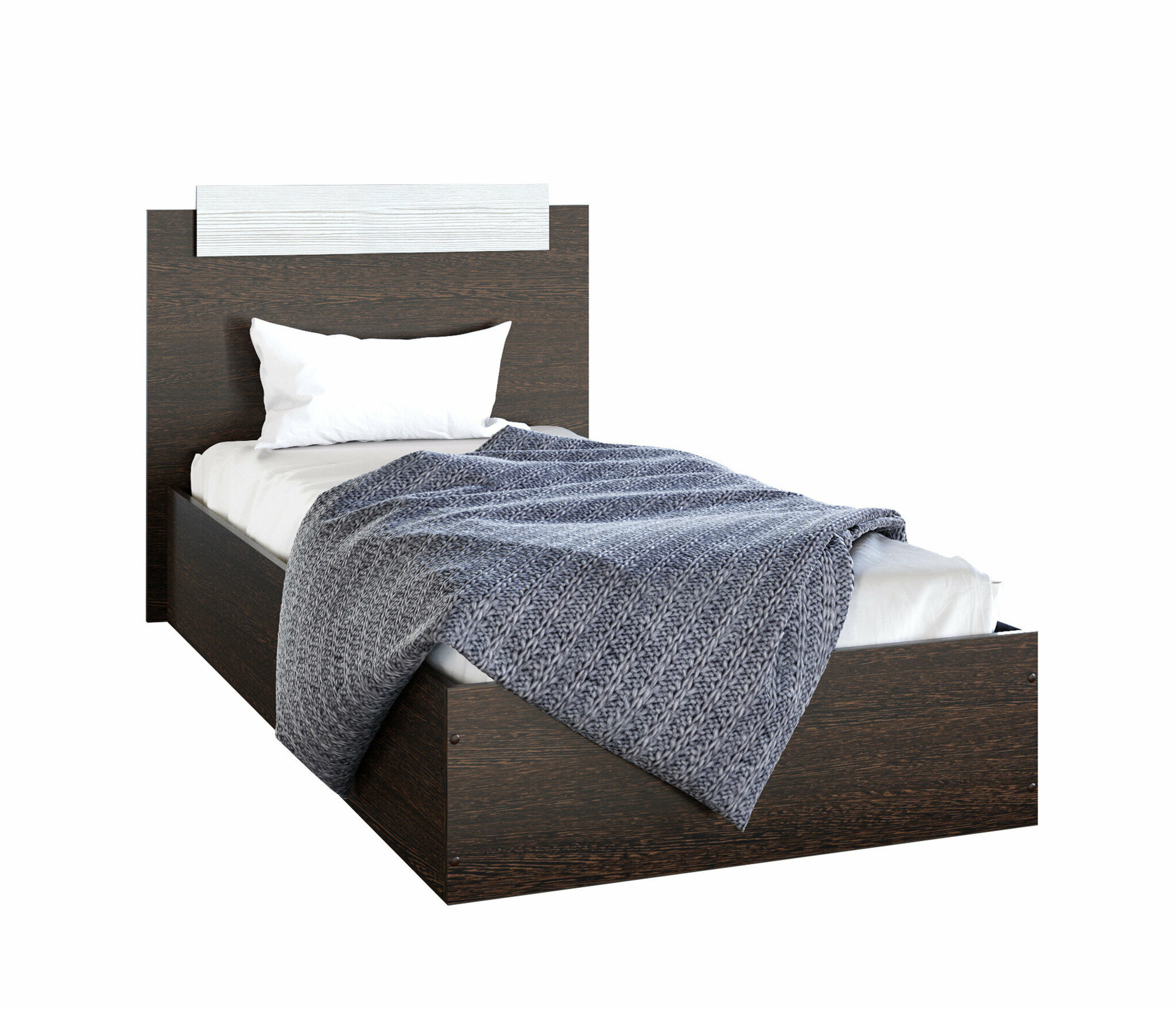 Кровать столплит ЭКО, без матраса, ЛДСП, 120х200 см, Венге-Лоредо
