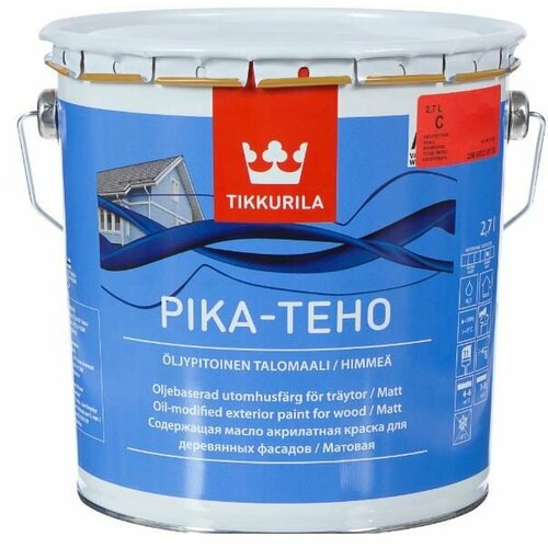 Pika-Teho 2,7л. База(С) (Только под колеровку в тёмные оттенки) краска для домов и деревянных фасадов