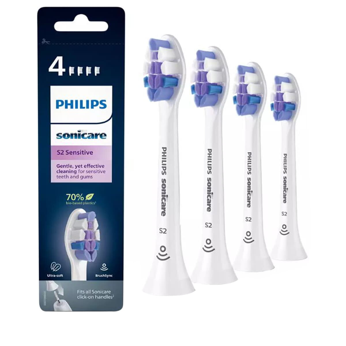 Набор насадок Philips Sonicare HX6054/10 S2 Sensitive, белый, 4 шт.