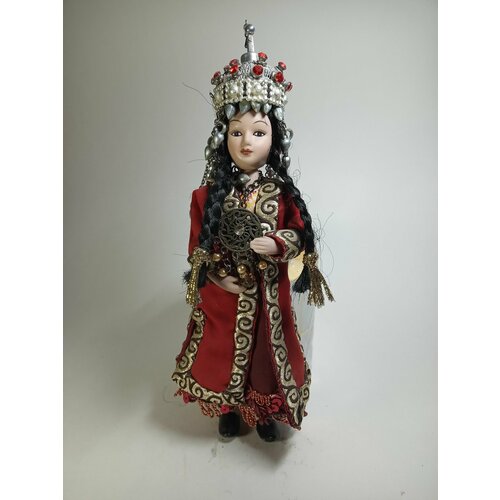 Кукла коллекционная Айгозель в туркменском праздничном костюме (доработанный костюм