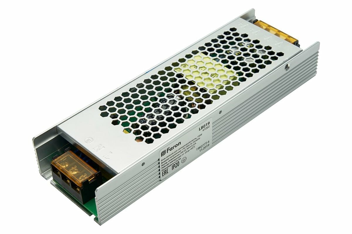 Электронный трансформатор для светодиодной ленты FERON LB019 150W, 24V 41060