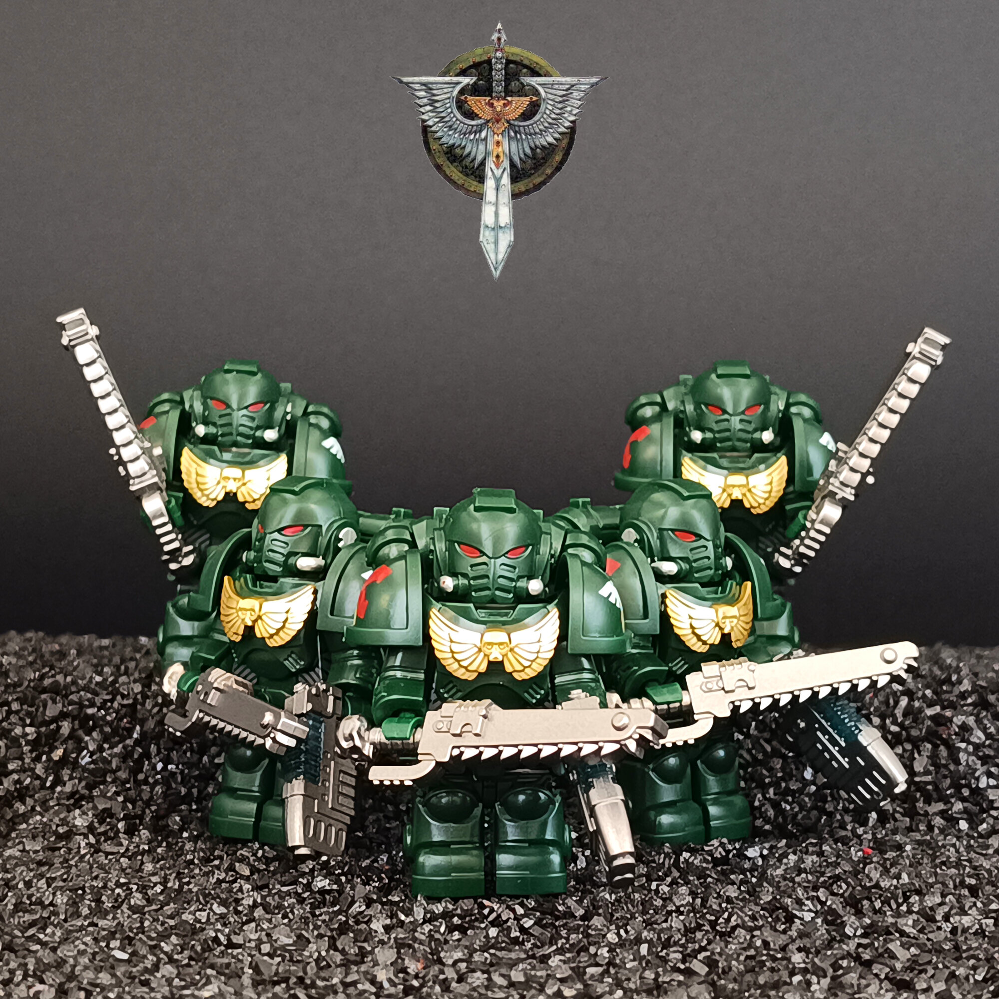 Набор минифигурок Космических десантников Темные ангелы Вархаммер 40000 / Warhammer 40000 совместимы с конструктором / 5 шт 4,5 см пакет