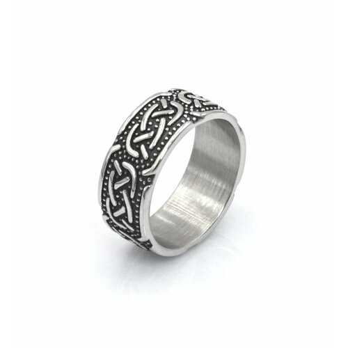 Кольцо SILVARIE, размер 19, ширина 9.5 мм, серебристый/черный