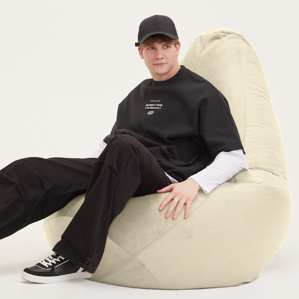 Кресла, Пуфы Xiaomi Кресло мешок Bean Joy, пуфик мешок, бескаркасное кресло, размер 5XL, мебельный велюр, латте