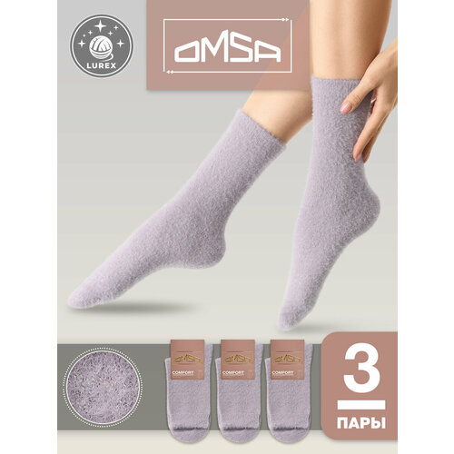 фото Носки omsa omsa_comfort, комплект, 3 пары, размер 39-41, lilla