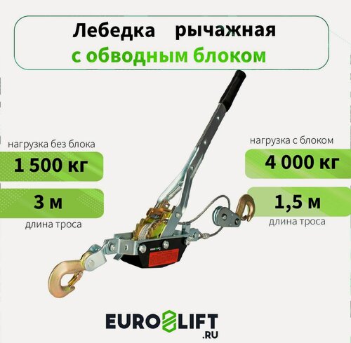 Изображение товара Лебедка ручная тяговая 4т 3м