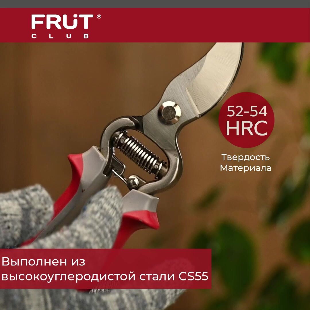 Секатор цельнокованый универсальный FRUT Club — фото 1