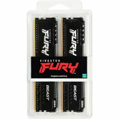 Оперативная память Kingston Fury Beast Black DDR4 3200 МГц 2x8 ГБ (KF432C16BBK2/16)