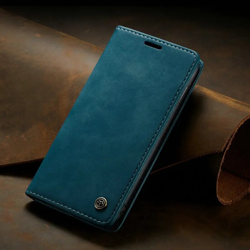Кожаный чехол-кошелек CaseMe Blue для Samsung S10e