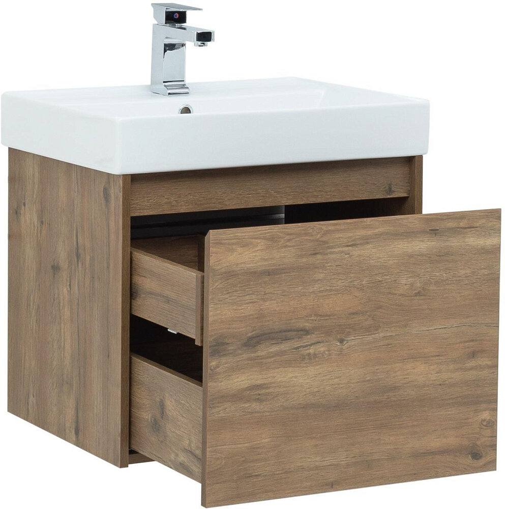Тумба под раковину Aquanet Nova Lite 60 см 249511 с 1 ящиком, коричневый - фото №4
