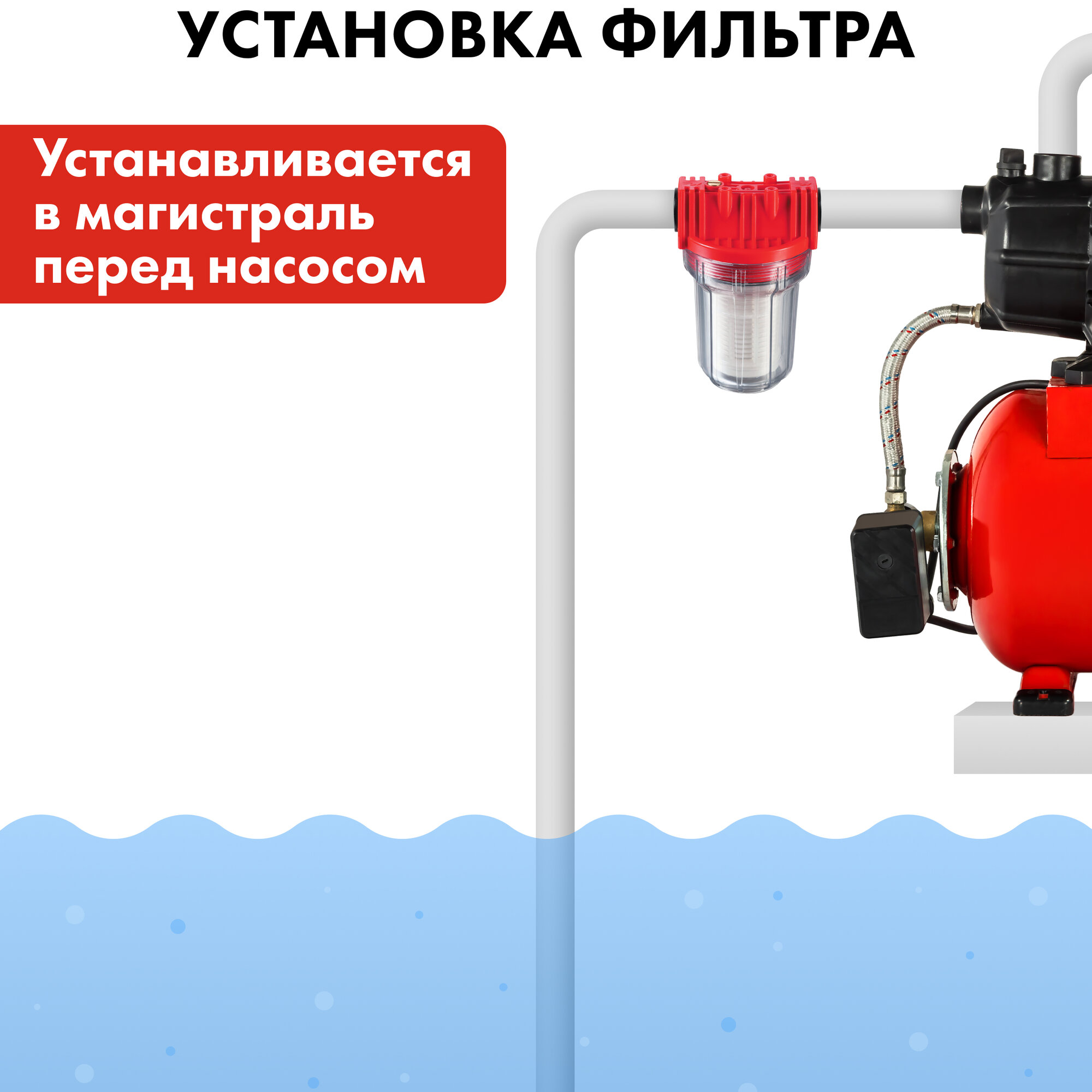 Фильтр для воды QUATTRO ELEMENTI 1 литр, предварительной очистки — фото 1