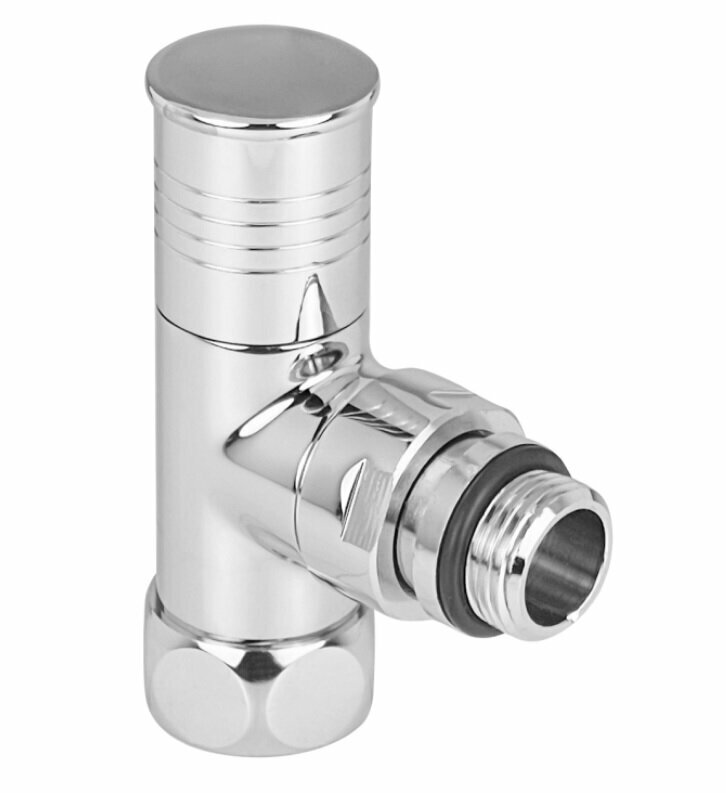 Вентиль VALFEX запорный угловр с накидной гайкой 3/4 ВР х 1/2 НР круглый для полотенцесушителей