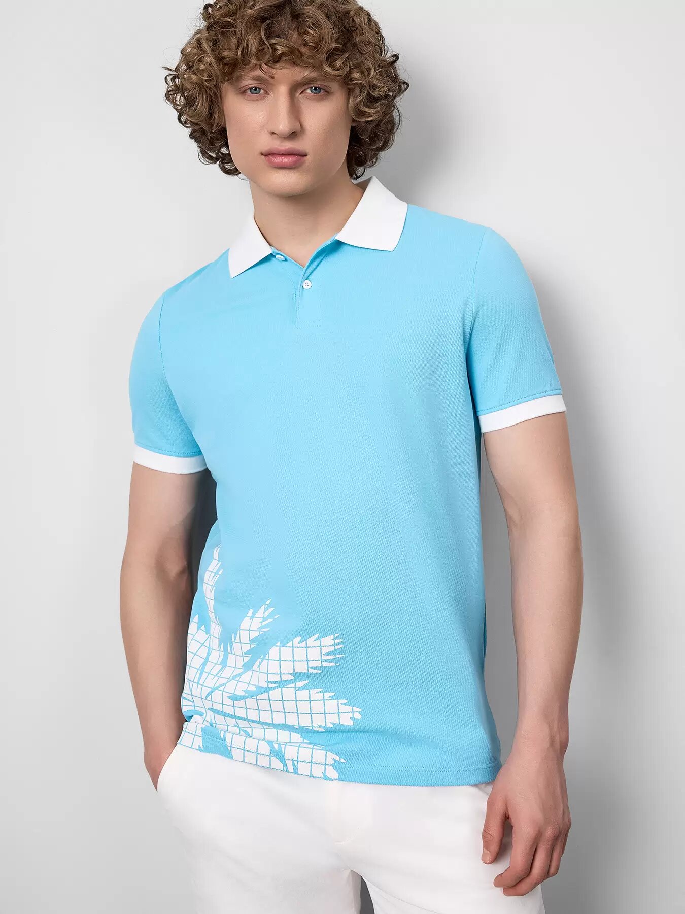 Поло JUST CLOTHES размер 50 голубой
