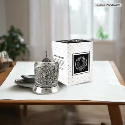 Подстаканник Георгий Победоносец новая пластина никелированный с чернением 1644₽