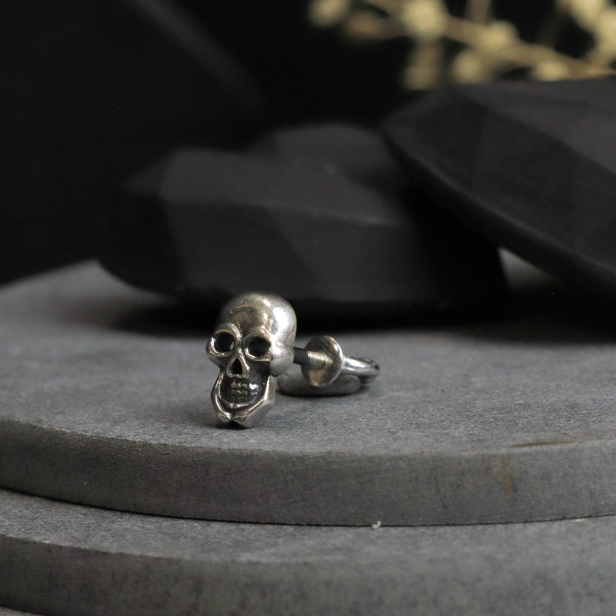 Моносерьга, серебро, 925 проба, родирование